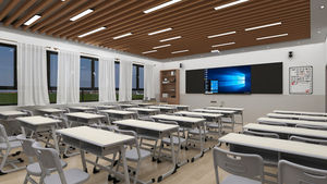 Arredamento Scolastico in Metallo, Set di Banchi e Sedie Doppi Regolabili per Aule Universitarie - Product Image 3