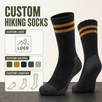 Chaussettes de randonnée personnalisées pour l'extérieur avec bordure côtelée et empiècements contrastants sur le talon et les orteils