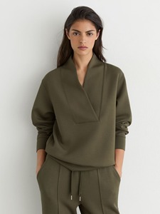 Conjunto Deportivo Informal de Manga Larga para Mujer, Corte Holgado, Color Sólido, Ropa Casual de Otoño con Bolsillos Laterales y Pantalones con Cordón - Product Image 1