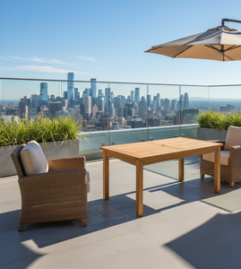 Table de jardin pliable en teck, d'origine durable, offrant robustesse, beauté et performance à long terme pour une détente élégante en plein air - Product Image 1