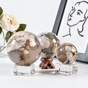 Esferas de Cuarzo Rosa de Alta Calidad al por Mayor, Cristal Natural Pulido, Bola de Ágata de Calcita Azul, para Decoración - Product Image 5