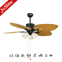 Ventilateur de plafond 1stshine avec pales classiques en forme de feuille, décoration intérieure, haute efficacité, écologique, 52 pouces, pales en ABS, avec chaîne de tirage