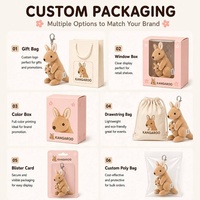Porte-clés en peluche personnalisés, super doux, en peluche lavée, jouet kangourou, rembourrage en coton PP, pendentif de sac à dos en peluche
