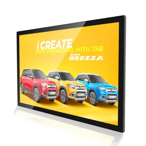 Papan reklame iklan digital dalam ruangan 55 inci, pasang dinding dalam ruangan, layar sentuh ultra ramping