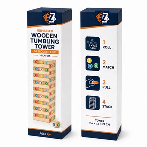 Jeu de <span class=keywords><strong>Tour</strong></span> de Blocs Numérotés en <span class=keywords><strong>Bois</strong></span> avec Dés pour Jeu de Table Familial, Personnalisable OEM, Vente en Gros - Product Image 6