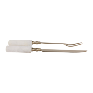Set di forchette e coltelli da portata in quarzo e metallo per articoli essenziali per la tavola, accessori decorativi da cucina - Product Image 5