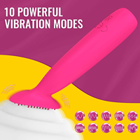 Mini vibromasseur rechargeable par USB pour adultes, jouets sexuels, 10 vibrations, brosse en silicone de qualité médicale, dildo à toucher réaliste, vulve