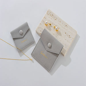 Custom Mini Soft Flap Double Sided Velvet Pouches Double Faux Soft Flap for Ring Storage Jewelry Container - Product Image 4