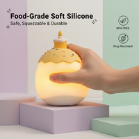 Niedliche Ei-Geburtstagstorte Kinder Kreatives Geschenk USB LED-Betriebene Wiederaufladbare Zimmer-Tischlampe Nachttischlampe Smarte Nachtbeleuchtung