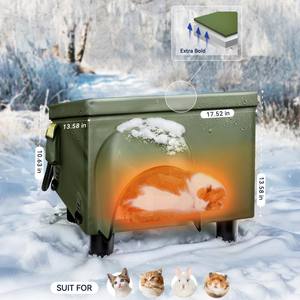 Bestseller Ganzjahres-Katzenhaus für Draußen Wetterfest Leicht zu Reinigen Isoliert Beheizt aus Oxford-Gewebe Solide Box Tragbar - Product Image 2