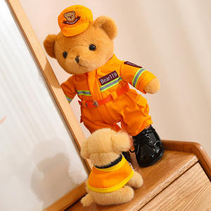 Askeri polis itfaiyeci Logo oyuncak ayı süper yumuşak peluş dolması hayvan uçak şirketi promosyon hediye maskot oyuncak ayı - Product Image 3