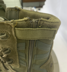 Bottes tactiques montantes vert olive DFA120 avec fermeture éclair latérale, tige en daim et nylon, semelle extérieure robuste à profondeur de grip, pour homme, pour activités de combat et de terrain en extérieur - Product Image 5