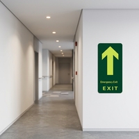 Autocollants fluorescents de sécurité pour sorties d'incendie Dinghong, autocollants lumineux pour sol, signalisation d'évacuation, indicateur de direction, imperméables