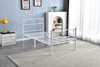 Meubles de chambre à coucher modernes pour dortoir d'hôtel Meubles de lit simple en fer simple avec cadre de lit simple Queen Size Lit en métal pour animaux 12 Kg YI JIA