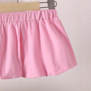 2025 da bambina senza maniche camicia rosa fiori bianchi + Bloomers 2 pezzi Set carino - Product Image 6