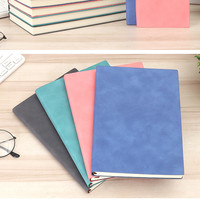 A5 Mini Cahier 100 Feuilles Couverture en Cuir PU École Étudiant Doux Journal Carré/Fil Blanc À Coudre Reliure pour Journal D'écriture