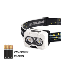 Lampe frontale LED 3 * AAA alimentée par batterie pour le camping et la randonnée avec avertissement rouge clignotant 5 modes de travail Lampe frontale d'urgence portable