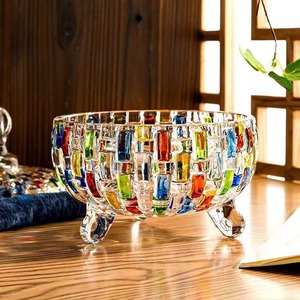 Toptan Renkli Kafes Cam Mutfak Eşyaları Büyük Dokuma Kabartmalı Kristal Cam Şekerlik Mücevher Kutusu Saklama Kavanozu - Product Image 5