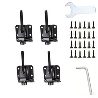 Goodsheng – Lot de 4 pieds de meubles réglables en acier robuste avec pieds en nylon et écrous de blocage pour tables et étagères