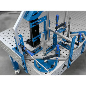 Banco de soldadura con ruedas SteelMax INOX GPPH 2,4x1,2 MT 15mm de espesor, rejilla diagonal con agujeros de 28mm - Product Image 6