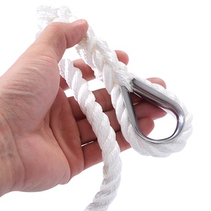 Cuerda <span class=keywords><strong>de</strong></span> nailon para barco <span class=keywords><strong>de</strong></span> pesca, cordón trenzado <span class=keywords><strong>de</strong></span> 3 hebras, <span class=keywords><strong>de</strong></span> poliéster, blanco - Product Image 3
