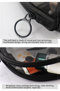 Trousse de maquillage Portable voyage Durable trousse de toilette dames mode maille pochette à fermeture éclair sac cosmétique - Product Image 6