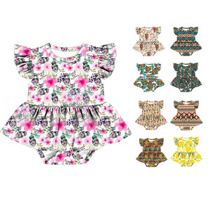 LT-469-YXW Prix de gros Combinaison à volants pour bébé fille, motif animaux et fruits, manches bouffantes, collection été - Product Image 1