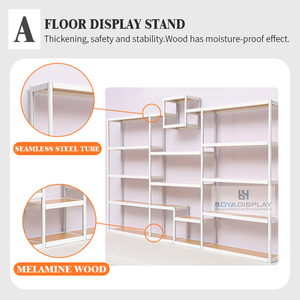 Custom Made Chất Lượng Cao Cạnh Mỏng Kim Loại Phong Cách Công Nghiệp 4 Tier Thang Gỗ Nhỏ Tủ Sách Kệ Sách - Product Image 2