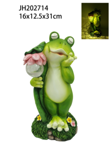 Figurine en résine grenouille avec lanterne <span class=keywords><strong>de</strong></span> lotus - Décoration <span class=keywords><strong>de</strong></span> <span class=keywords><strong>jardin</strong></span> et <span class=keywords><strong>de</strong></span> patio extérieur - Product Image 5