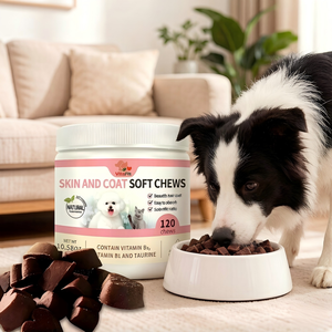 Complément alimentaire <span class=keywords><strong>pour</strong></span> chiens en forme <span class=keywords><strong>de</strong></span> bouchées moelleuses <span class=keywords><strong>pour</strong></span> la peau et la fourrure, enrichi en taurine et vitamines, <span class=keywords><strong>pour</strong></span> peaux sèches et anti-chute <span class=keywords><strong>de</strong></span> poils – Produit <span class=keywords><strong>de</strong></span> santé <span class=keywords><strong>pour</strong></span> animaux <span class=keywords><strong>de</strong></span> compagnie - Product Image 2