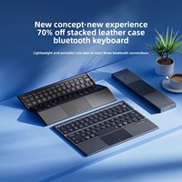 Keyboard dan Mouse Nirkabel Set Komputer Mini Lipat Portabel Berkualitas Tinggi untuk Gaming