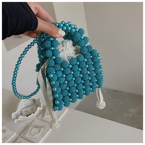 New Popular Pearl Handbag Women's New Mini Handmade Woven Cute Small <b>Square</b> Bag Stylish Single Shoulder Crossbody Bag - Product Image 1