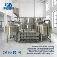 500L 2~4 Vaten Brouwerijsysteem Craft Beer Apparatuur PLC Drukvaten Motor