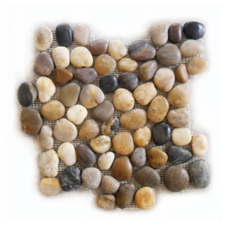 Cheap Mix Color River Rocks Pebble Stone Mosaic Tile
