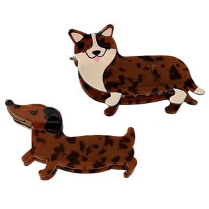 Pinces à cheveux en forme de chien de dessin animé, drôles, pour dachshund, corgi de Galles, pour femmes, accessoires de cheveux créatifs, vente en gros, personnalisables - Product Image 5