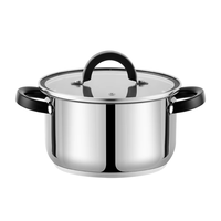 Ensembles d'ustensiles de cuisine en acier inoxydable Vente en gros Ustensiles de cuisine Ensemble de casseroles à induction Casserole de haute qualité Noir 304 18/10