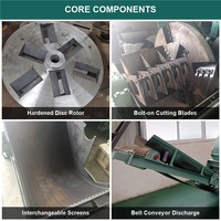 Broyeur de substrat pour champignons CMX-1000, mobile, diesel, avec convoyeur de décharge de 2400 mm, pour atelier de machinerie et matériel, acompte de 30%