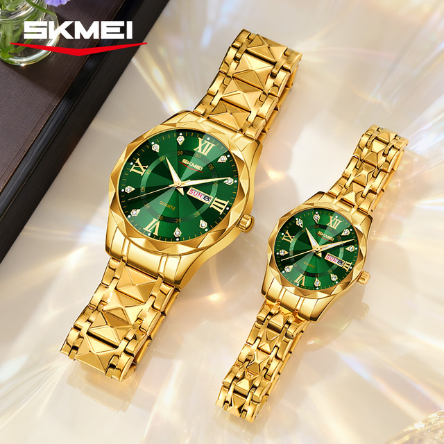 Hot-Selling Valentine's Day Quartz Watch Fashion Luxury Timepiece Stainless Steel Strap OEM Custom Logo Couple Watch Gifts Set