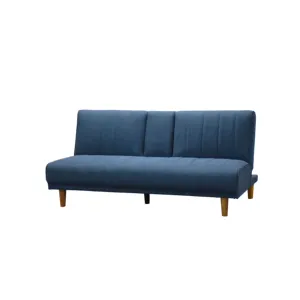 Удобная тканевая диван-кровать, современное складное кресло с 2 подстаканниками для гостиной (синий) футон, диван-кровать