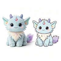 Peluche Dragon Fantaisie Bleu Clair Mignon et Moelleux en Gros, Idéal pour Cadeau de Fêtes, Jouet en Peluche Personnalisé, Vente Chaude