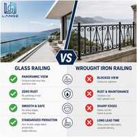 LANGE Professionelle Glas-Treppengeländer Glasbalustrade NFRC-Zertifiziertes Gehärtetes Glas für Großprojekte