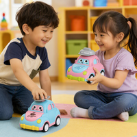 Lot de 6 voitures à inertie à pression, jouets à friction, voitures de dessin animé à pousser et à faire rouler, ensemble de véhicules pour enfants, garçons, filles, cadeau