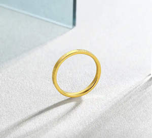 Anillo Sencillo de Oro de 9K Chapado en Oro, Estilo Clásico, Unisex, para Uso Diario, Regalo, Sin Piedras - Product Image 3