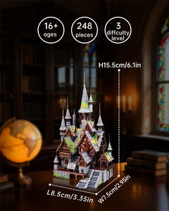 Modèle de puzzle en métal 3D <span class=keywords><strong>Piececool</strong></span> Château des Elfs, kit de montage DIY, cadeau éducatif de collection décoratif de qualité supérieure pour adultes et adolescents - Product Image 4