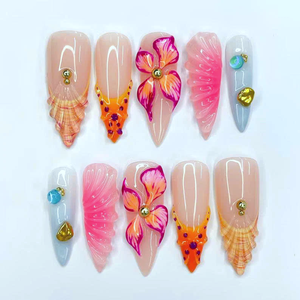 <span class=keywords><strong>Uñas</strong></span> Postizas <span class=keywords><strong>de</strong></span> Lujo, Largas y Estiletto, Hechas a Mano, con Diseño <span class=keywords><strong>de</strong></span> Flores 3D Coloridas, <span class=keywords><strong>Diseños</strong></span> <span class=keywords><strong>de</strong></span> <span class=keywords><strong>Uñas</strong></span> Naturales, Reutilizables - Product Image 4