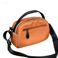 Bolso Tote Cruzado de Nylon Impermeable de Moda con Cierre de Cremallera, Diseño de Patrón de Caramelos, Detalle de Botón, Multiusos, Ligero y Duradero