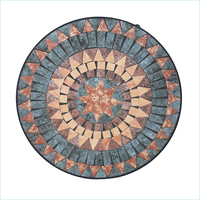 Ensemble de table et deux chaises de jardin en mosaïque pour balcon, cour ou terrasse, combinaison trois pièces en métal pour jardin sur le toit