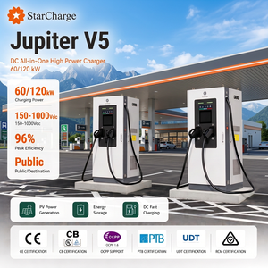 Station de recharge rapide DC Starcharge Jupiter V5 60kW CCS2 OCPP 1.6 2.0.1 avec plateforme double 4G et écran 10,4 pouces, fonctionnant de -30°C à 55°C - Product Image 1