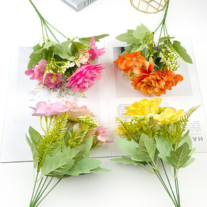 Ramo de Dalias Artificiales de 30cm, Flor de Seda para Decoración del Hogar y Accesorios de Fotografía - Product Image 2