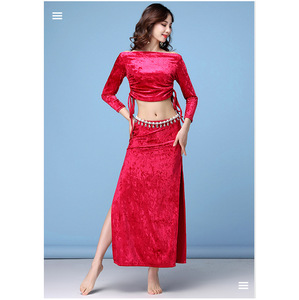 Costumes de danse du ventre Blouse Jupe longue Costumes <span class=keywords><strong>Bollywood</strong></span> Pratique Stage Dancer Wear - Product Image 4
